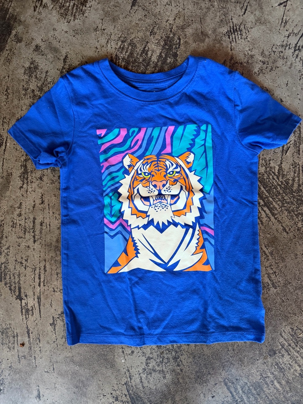 Cat & Jack Bright Blue Tiger Graphic Tee